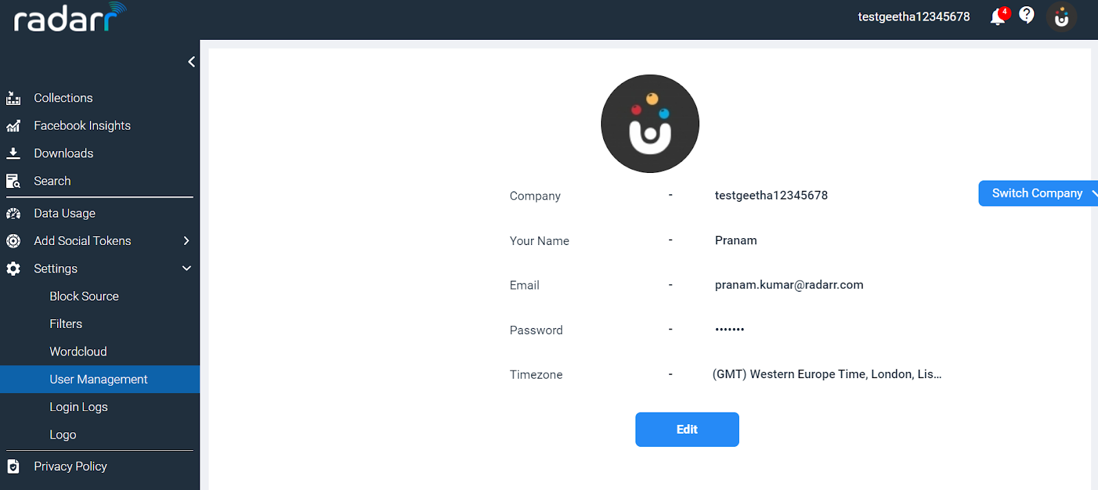 Radarr user management