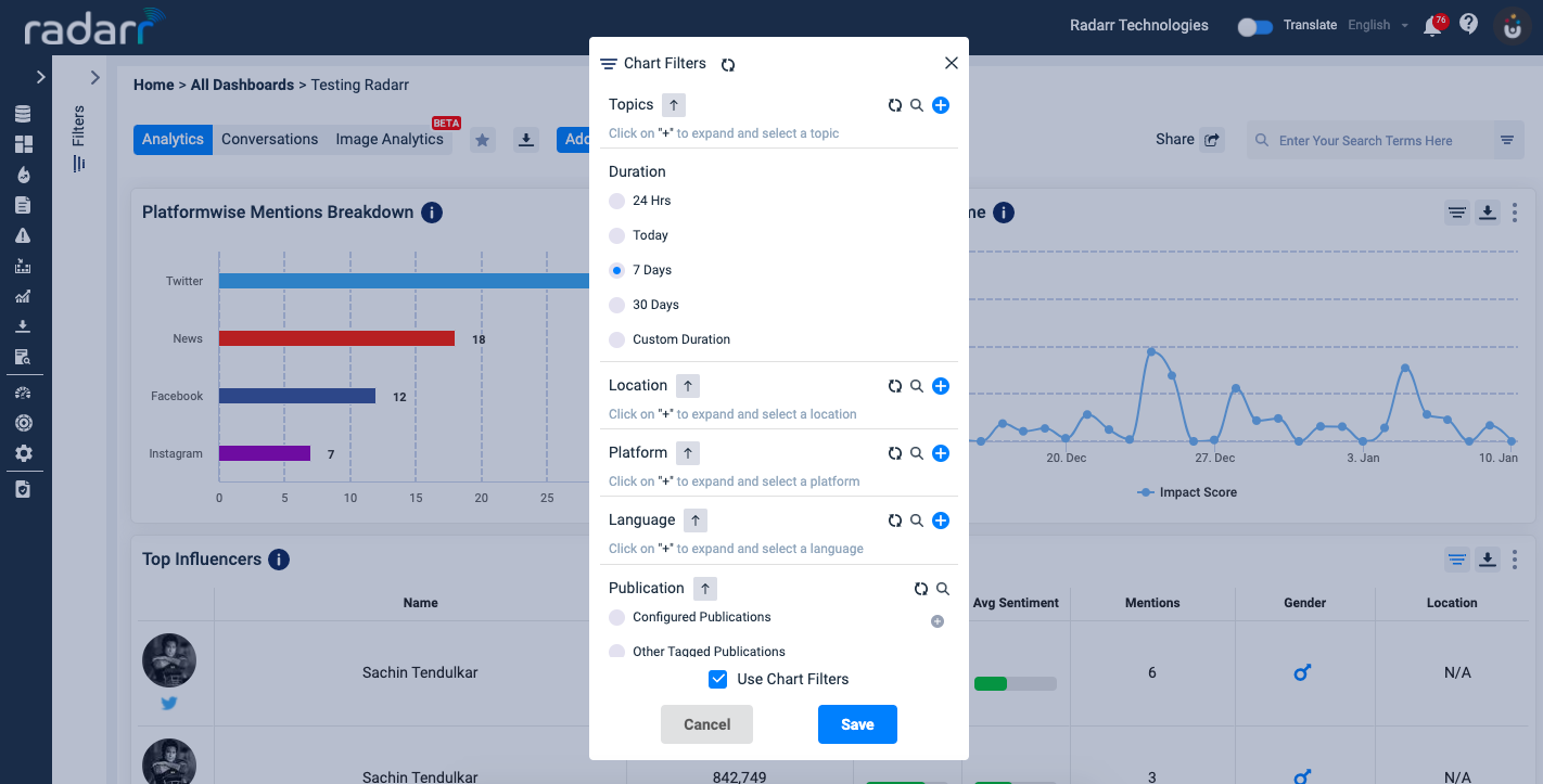 Radarr Chart Filter