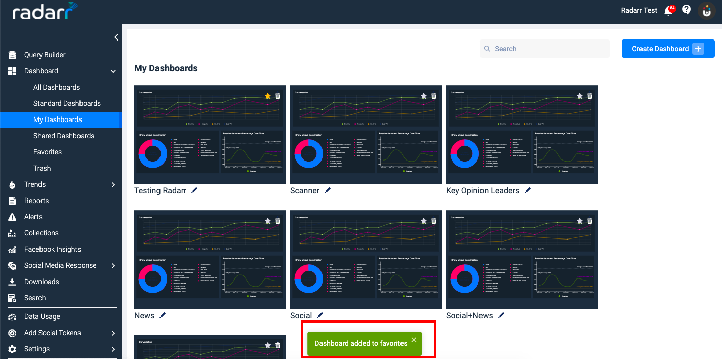 Radarr Favourite Dashboard